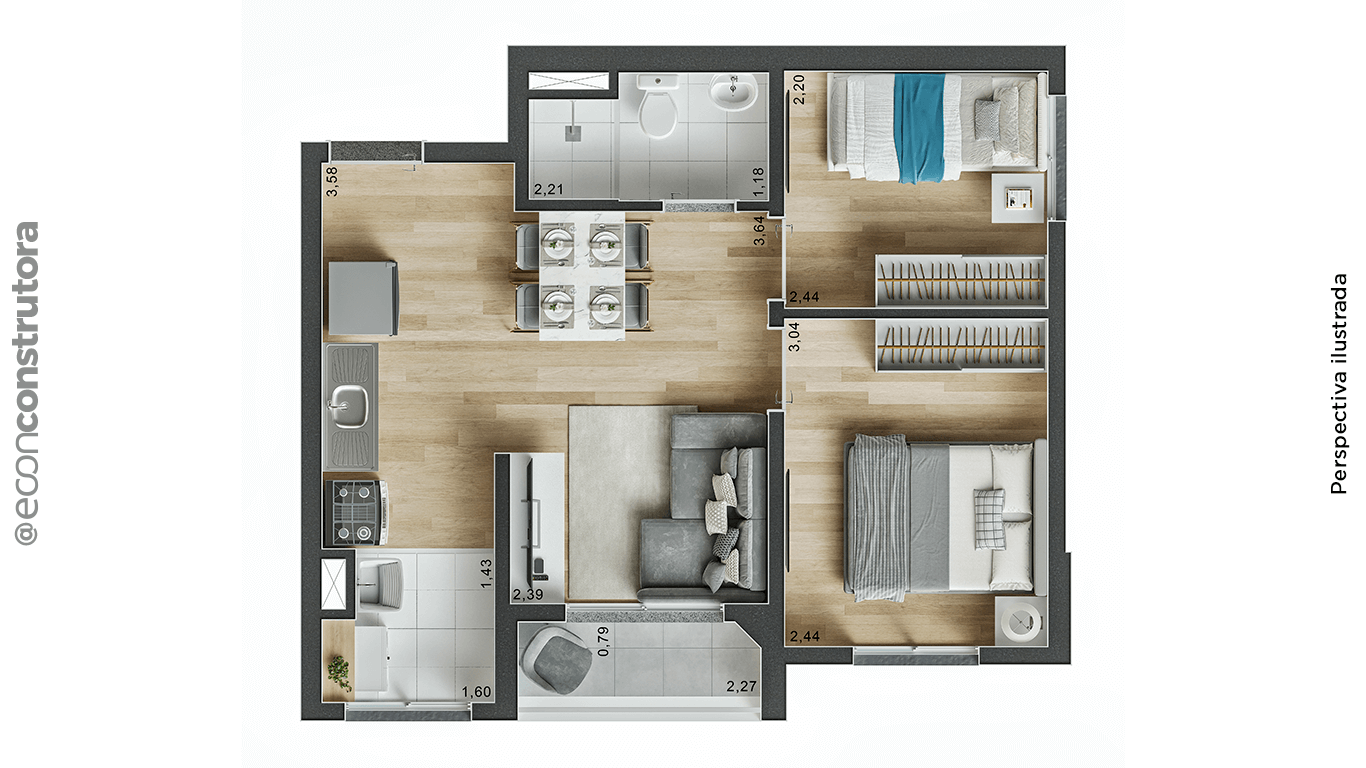 Apartamento à venda com 39m², 2 quartos sem vaga - 9