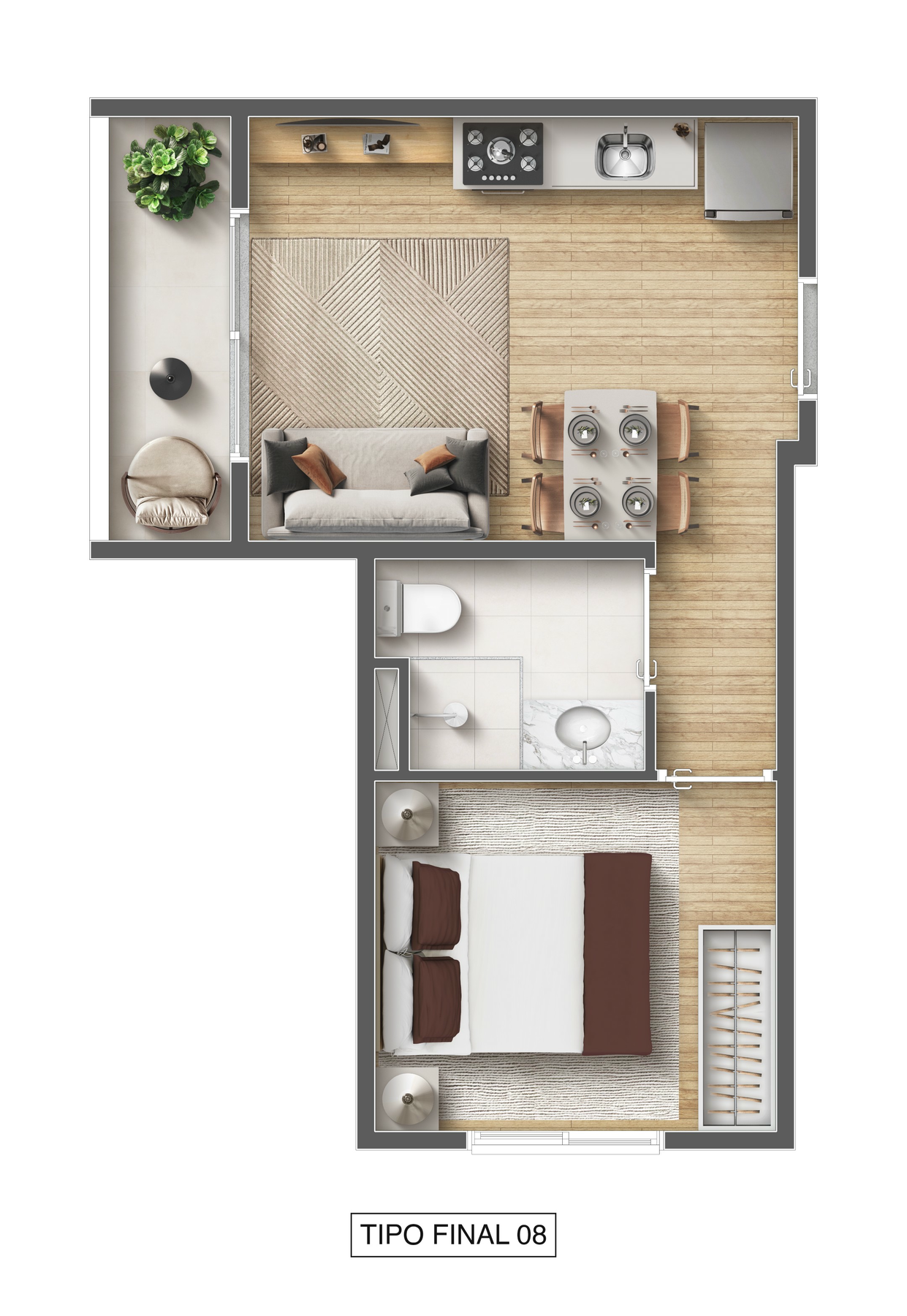 Apartamento à venda com 29m², 1 quarto sem vaga - 19