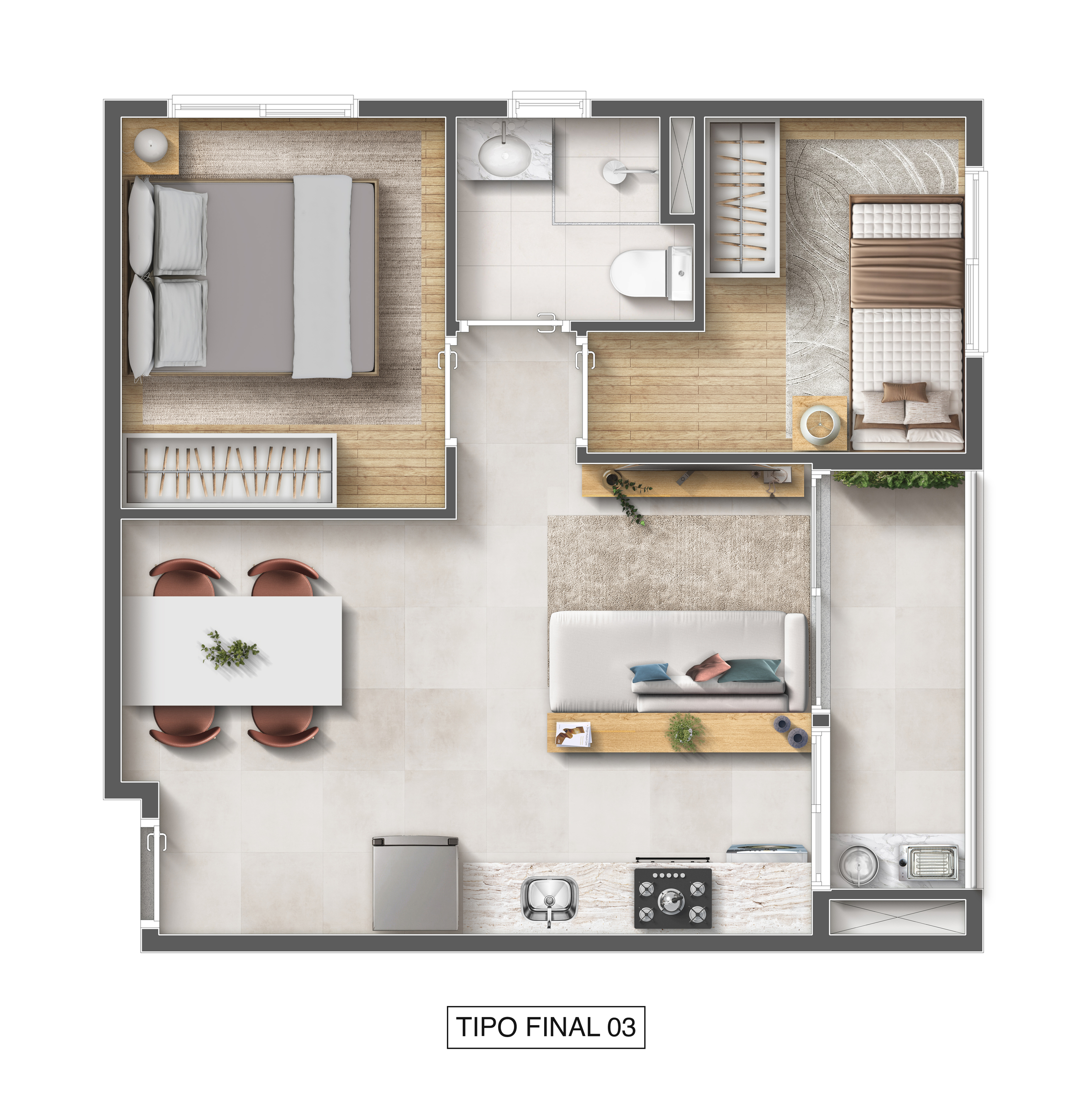 Apartamento à venda com 40m², 2 quartos sem vaga - 19