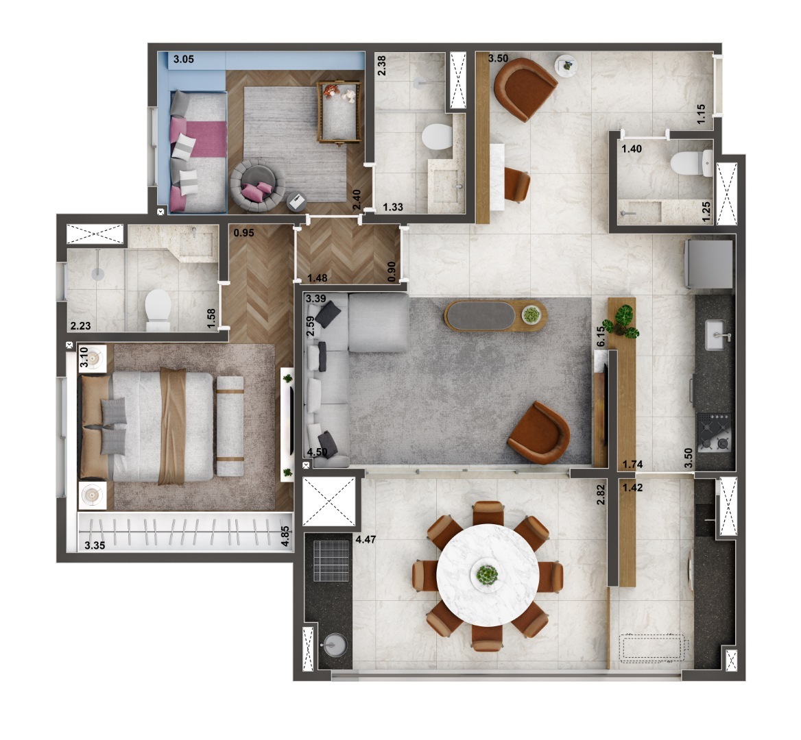 Apartamento à venda com 84m², 3 quartos com vaga - 14