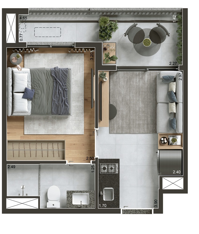 Apartamento à venda com 29m², 1 quarto sem vaga - 17