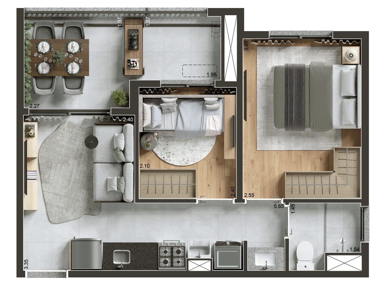 Apartamento à venda com 42m², 2 quartos sem vaga - 17
