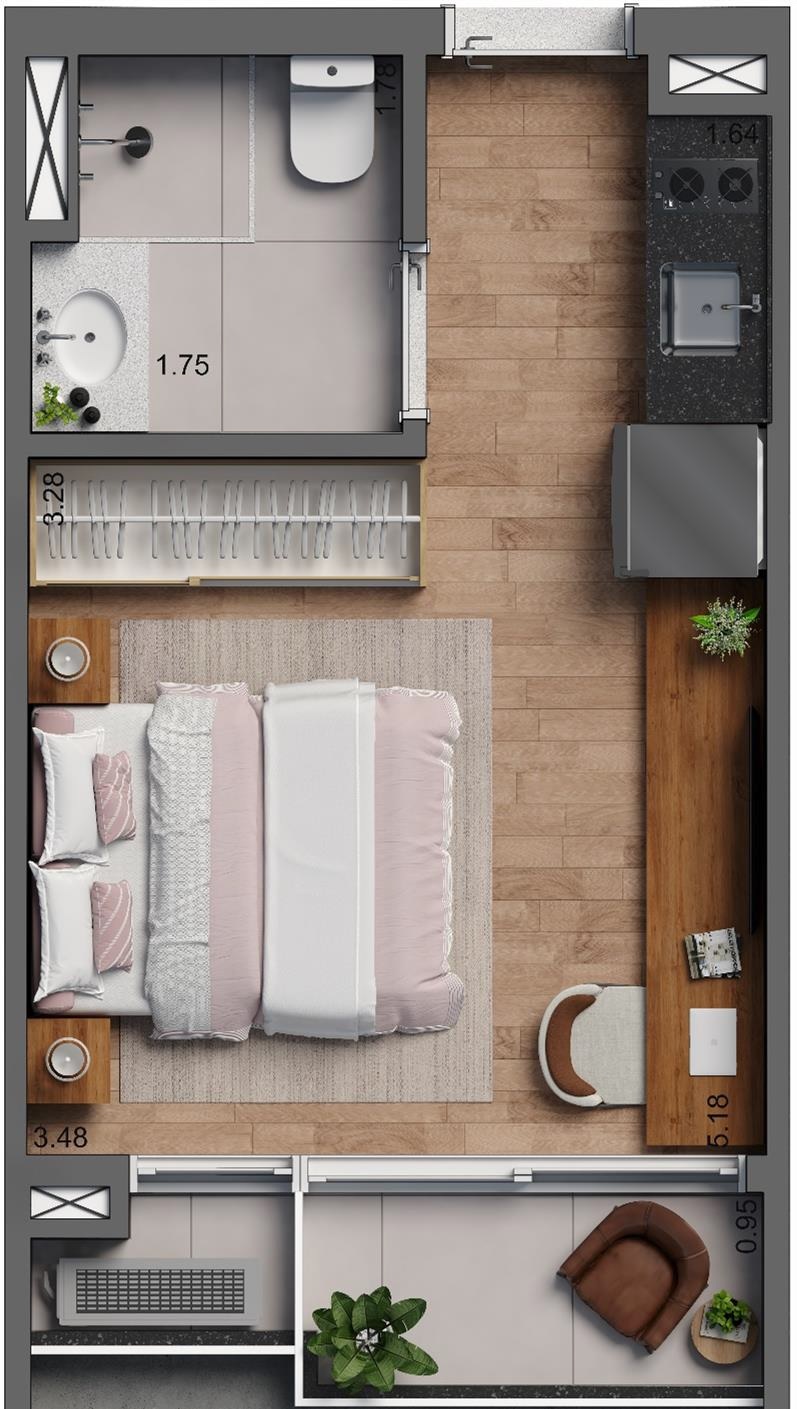 Studio à venda com 23m², 0 quartos sem vaga - 8