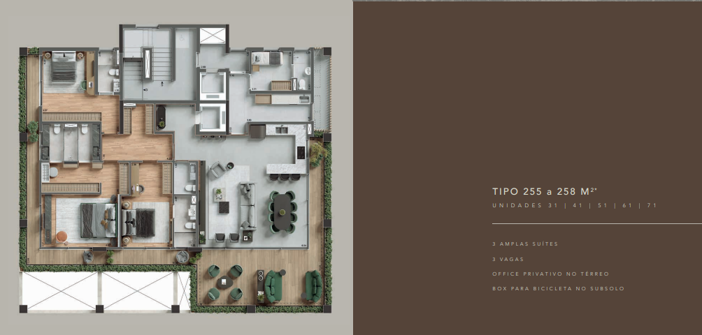 Apartamento à venda com 255m², 3 quartos com vaga - 18