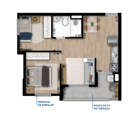 Apartamento à venda com 43m², 2 quartos com vaga - 20