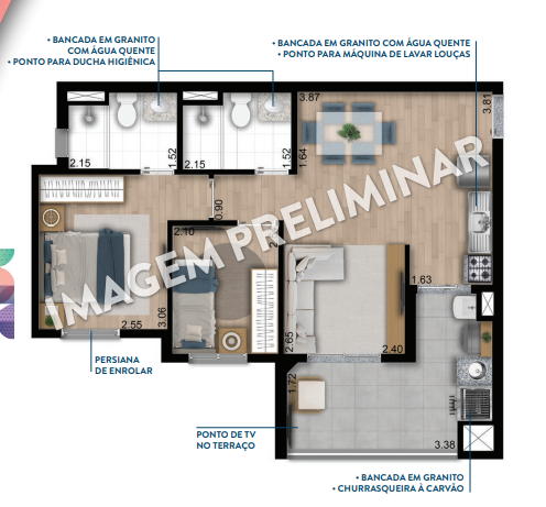 Apartamento à venda com 56m², 2 quartos com vaga - 20