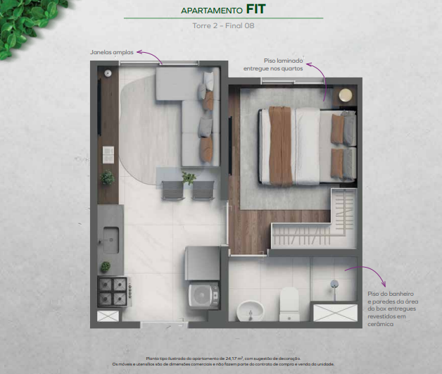 Apartamento à venda com 24m², 1 quarto sem vaga - 18