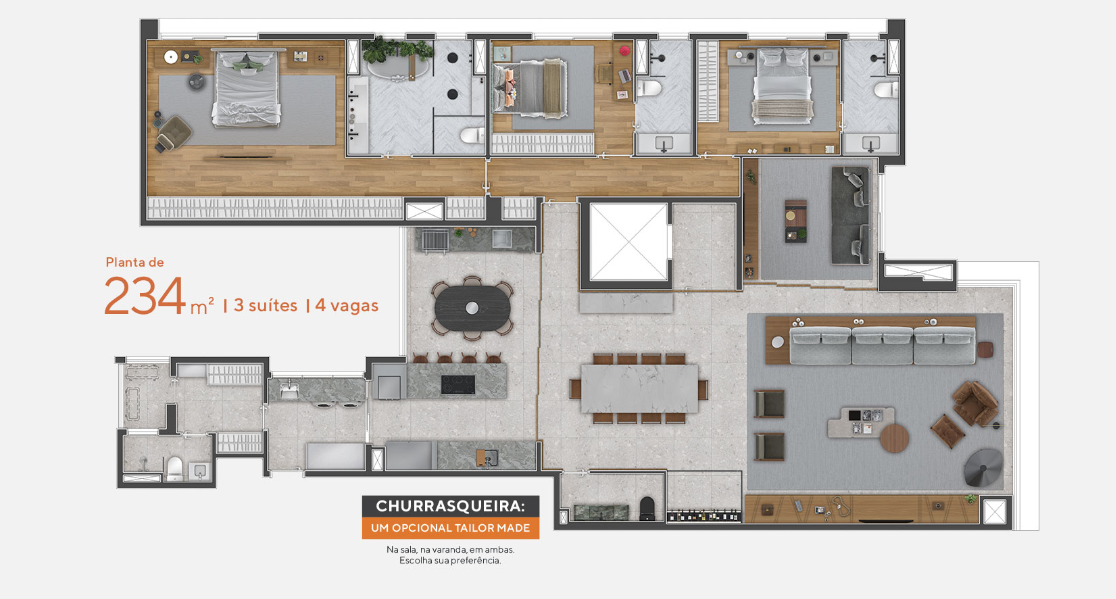 Apartamento à venda com 234m², 3 quartos com vaga - 22