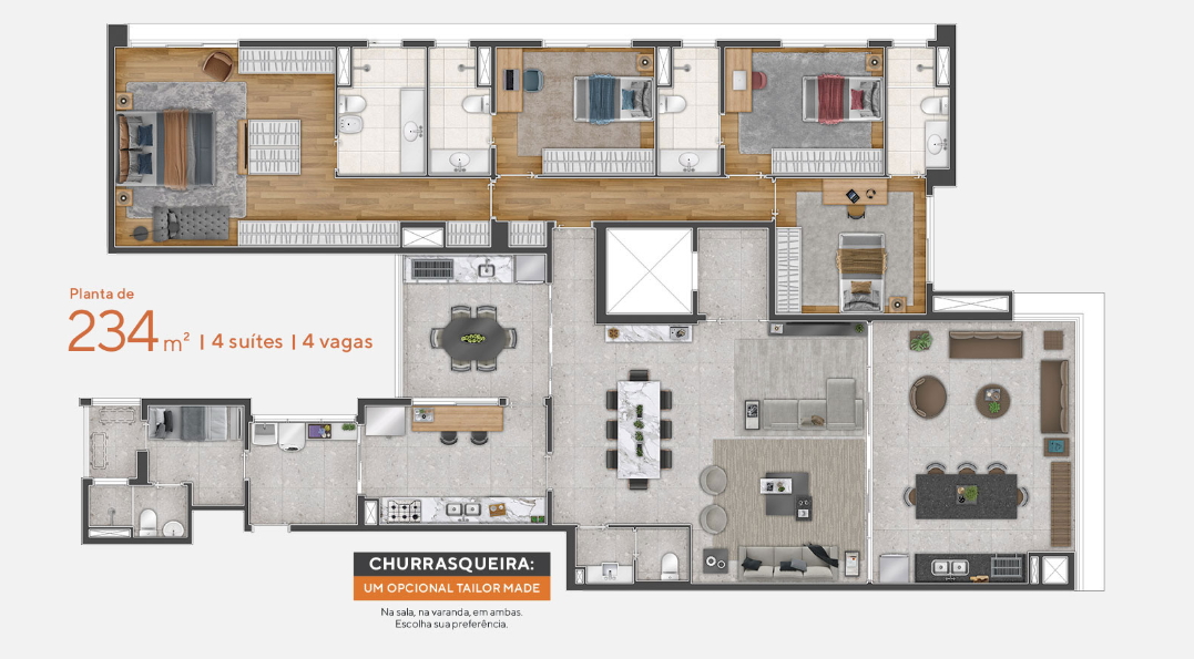 Apartamento à venda com 234m², 4 quartos com vaga - 22