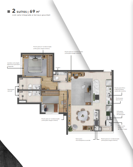 Apartamento à venda com 69m², 2 quartos com vaga - 20