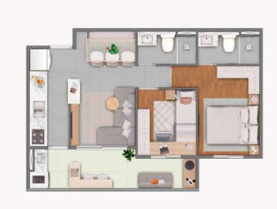 Apartamento à venda com 55m², 2 quartos com vaga - 10