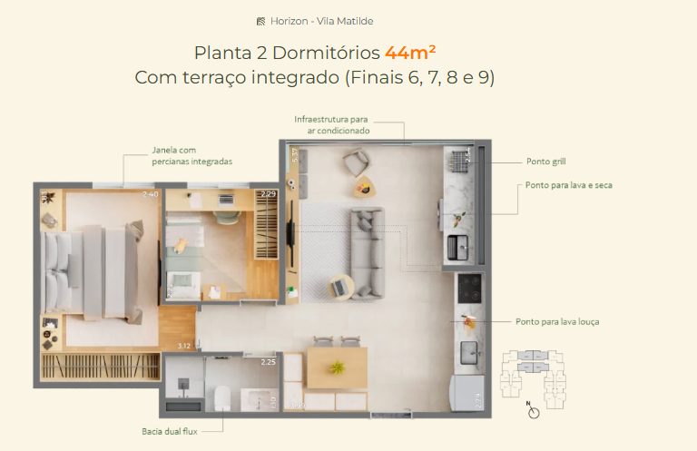 Apartamento à venda com 44m², 2 quartos com vaga - 30