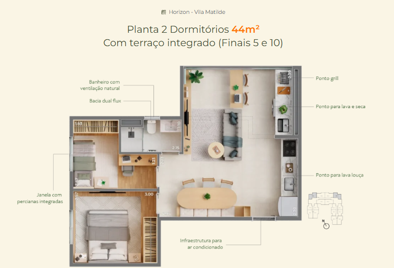 Apartamento à venda com 44m², 2 quartos com vaga - 31