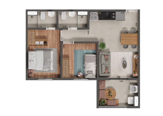 Apartamento à venda com 52m², 2 quartos com vaga - 14