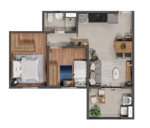 Apartamento à venda com 50m², 2 quartos com vaga - 14
