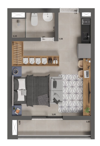 Studio à venda com 26m², 0 quartos sem vaga - 14