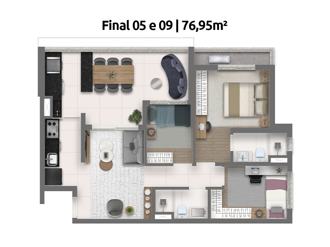 Apartamento à venda com 76m², 3 quartos com vaga - 16