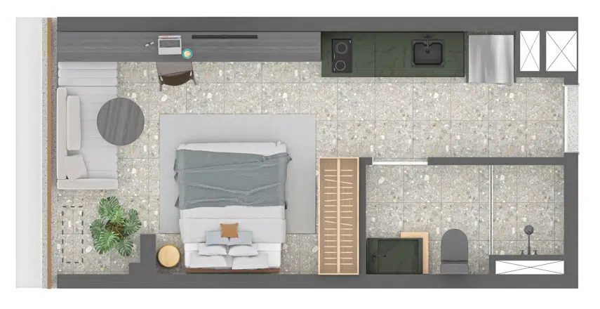 Studio à venda com 24m², 0 quartos sem vaga - 21