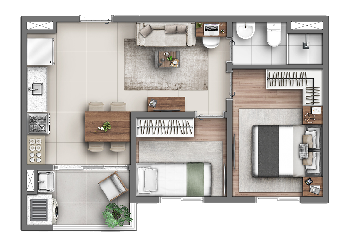 Apartamento à venda com 41m², 2 quartos com vaga - 26