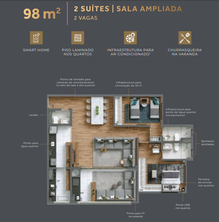 Apartamento à venda com 98m², 2 quartos com vaga - 13