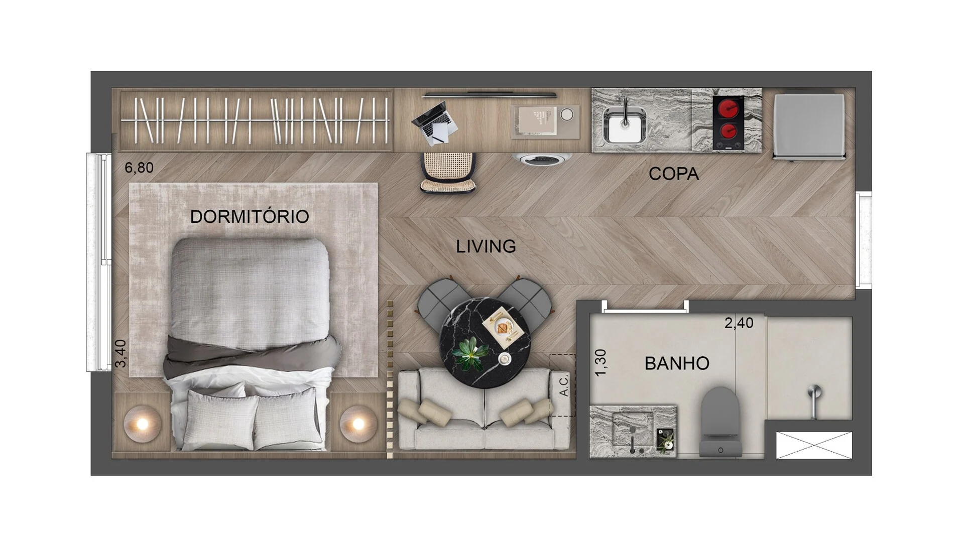 Studio à venda com 25m², 0 quartos sem vaga - 9