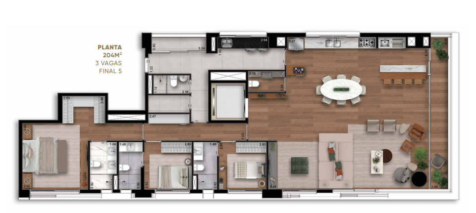 Apartamento à venda com 204m², 3 quartos com vaga - 25