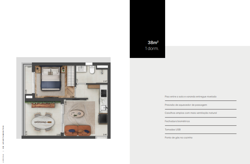 Apartamento à venda com 38m², 1 quarto sem vaga - 23