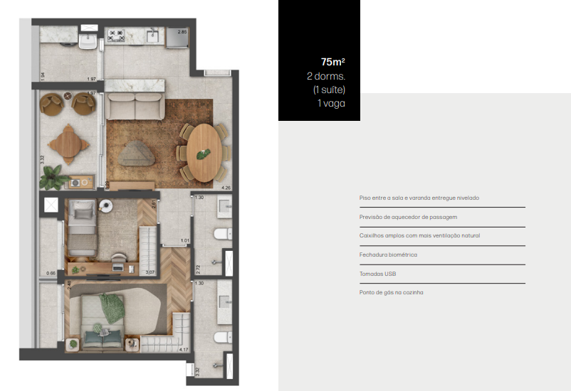 Apartamento à venda com 75m², 2 quartos com vaga - 23