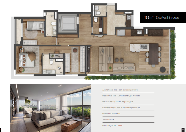 Apartamento à venda com 133m², 2 quartos com vaga - 23