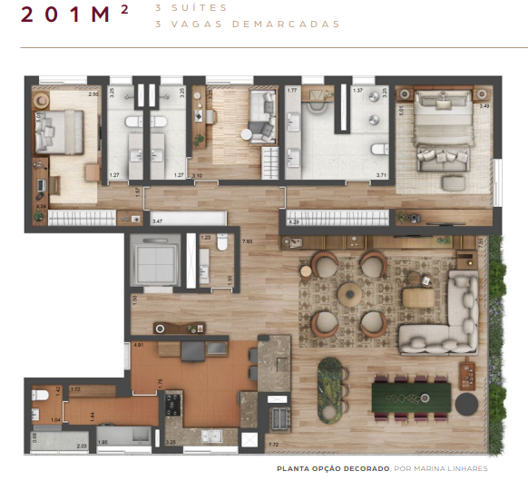 Apartamento à venda com 201m², 3 quartos com vaga - 18