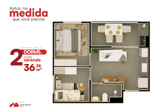 Apartamento à venda com 36m², 2 quartos sem vaga - 9