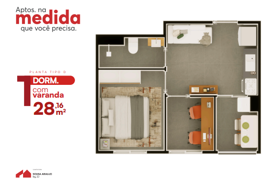 Apartamento à venda com 28m², 1 quarto sem vaga - 9