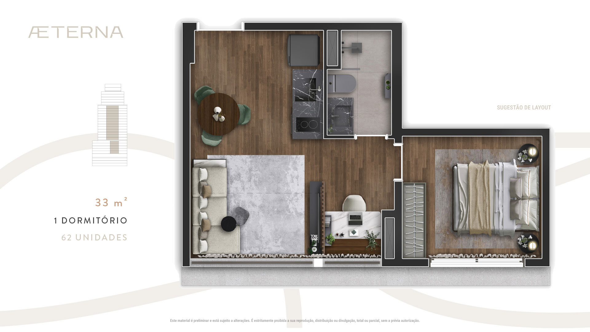 Apartamento à venda com 33m², 1 quarto sem vaga - 22