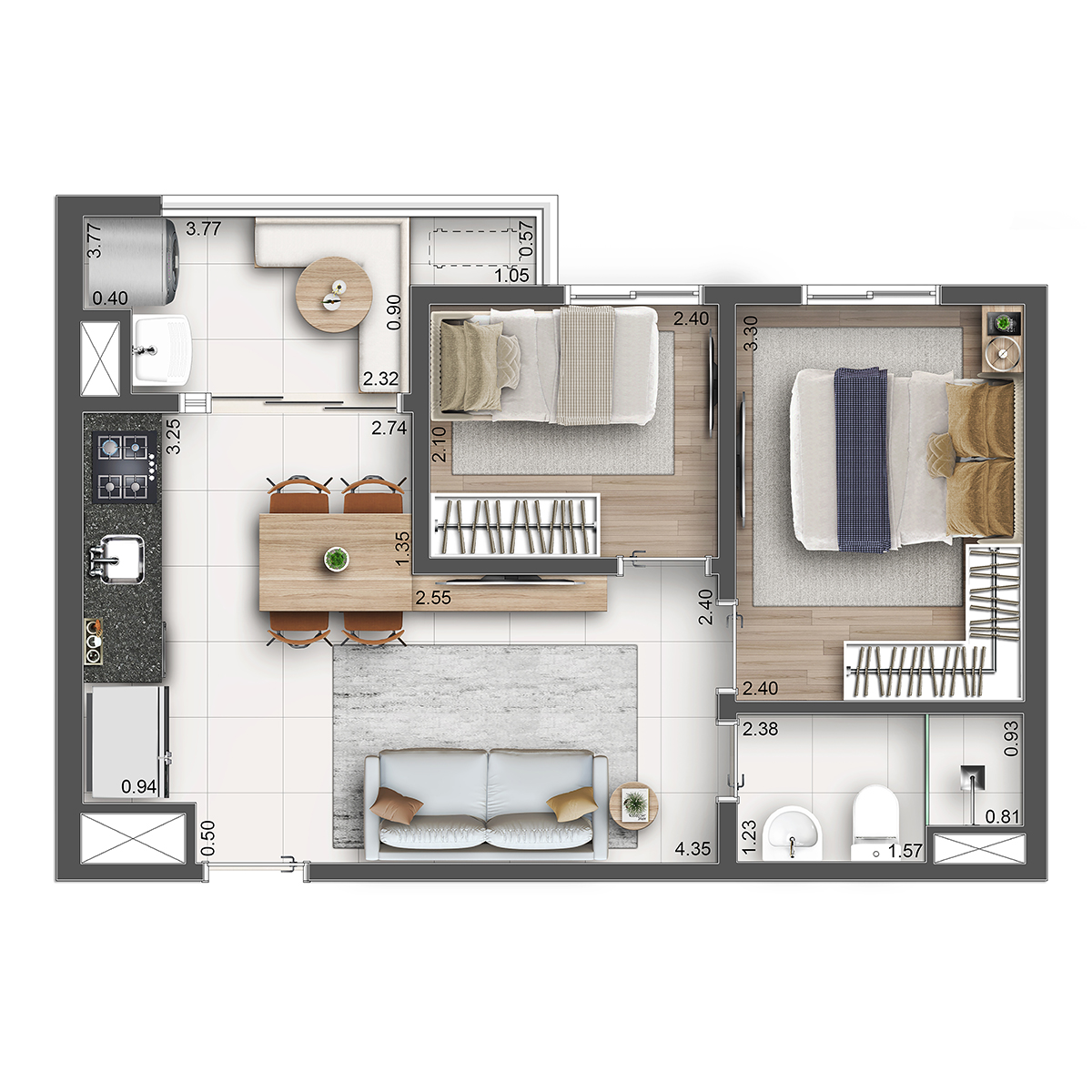 Apartamento à venda com 42m², 2 quartos sem vaga - 25