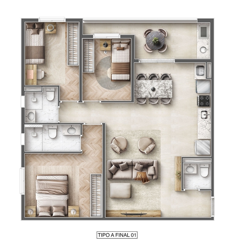 Apartamento à venda com 78m², 3 quartos com vaga - 17