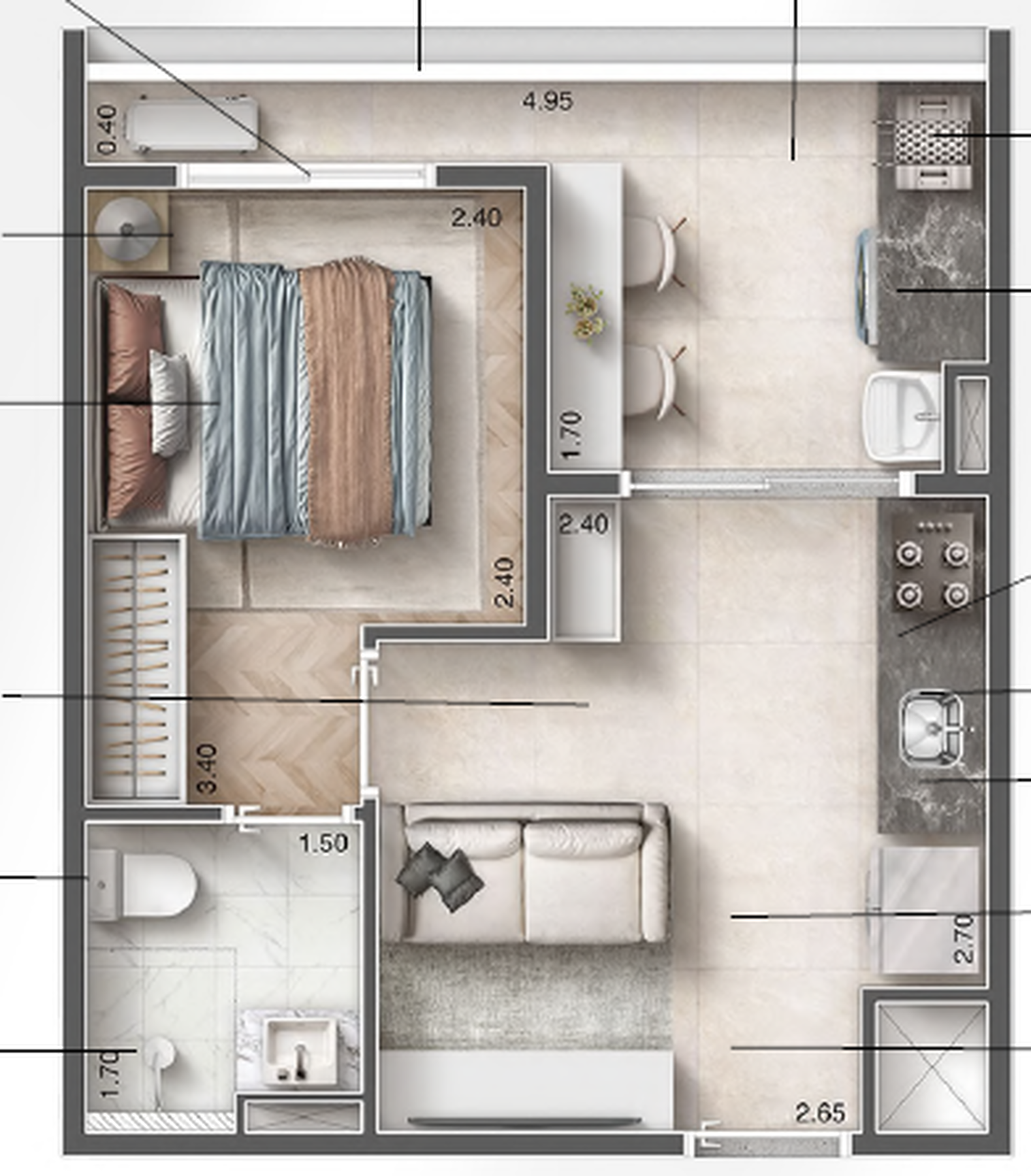 Apartamento à venda com 27m², 1 quarto sem vaga - 25
