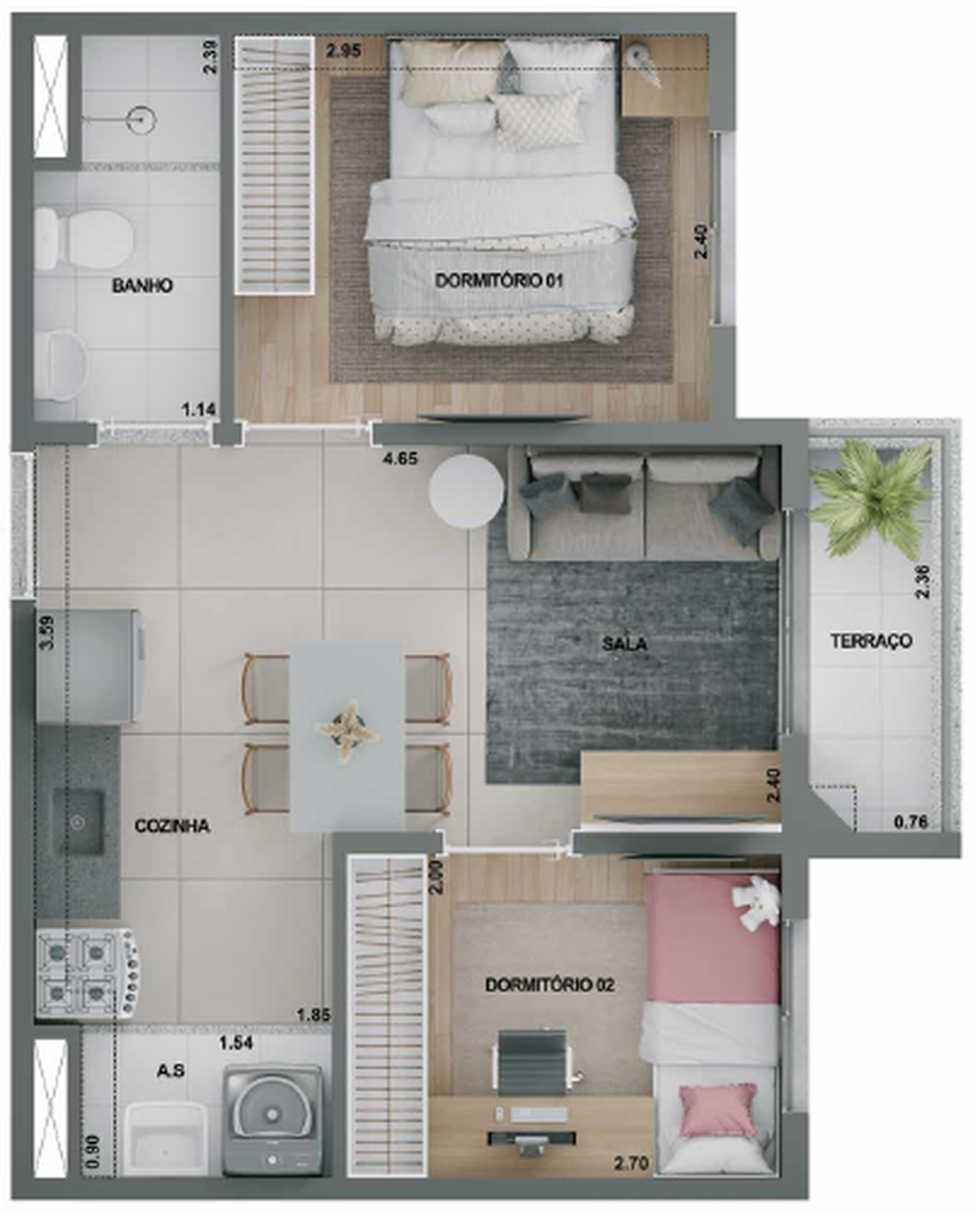 Apartamento à venda com 36m², 2 quartos sem vaga - 21