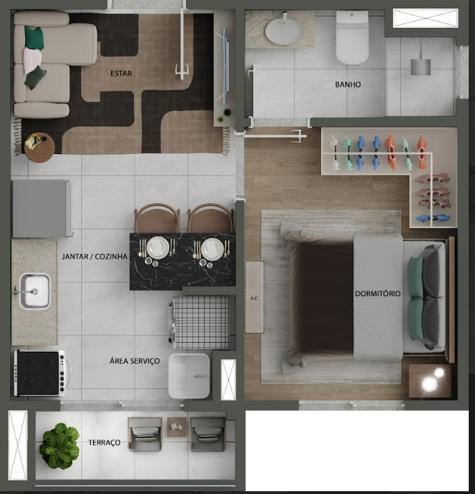 Apartamento à venda com 27m², 1 quarto sem vaga - 33