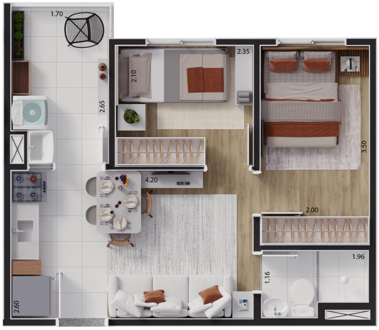 Apartamento à venda com 33m², 2 quartos sem vaga - 14