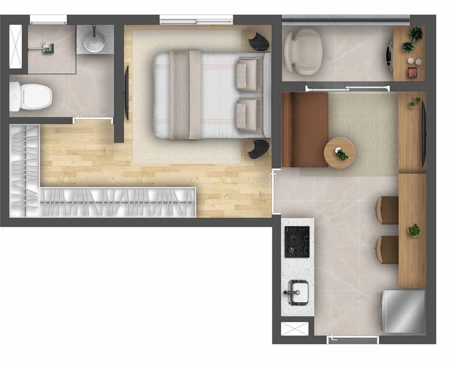 Apartamento à venda com 29m², 1 quarto sem vaga - 24