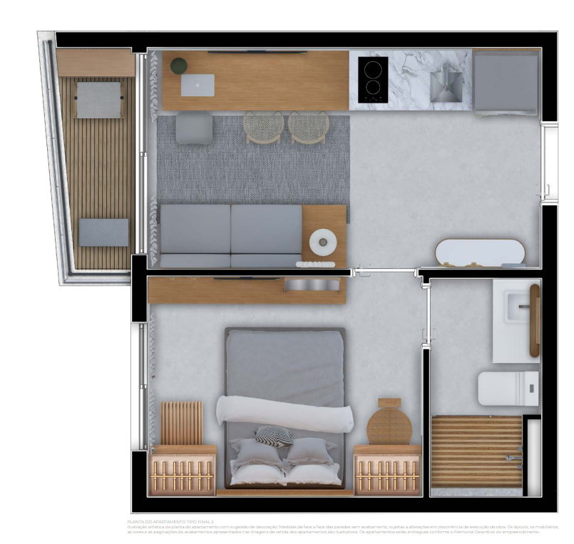 Apartamento à venda com 27m², 1 quarto sem vaga - 23