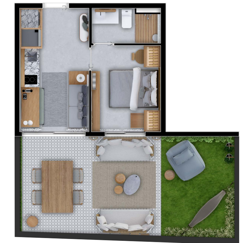 Apartamento à venda com 50m², 1 quarto sem vaga - 23