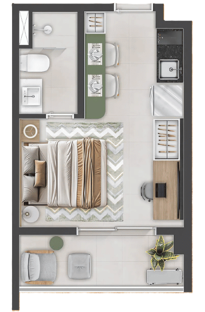 Studio à venda com 25m², 0 quartos sem vaga - 13