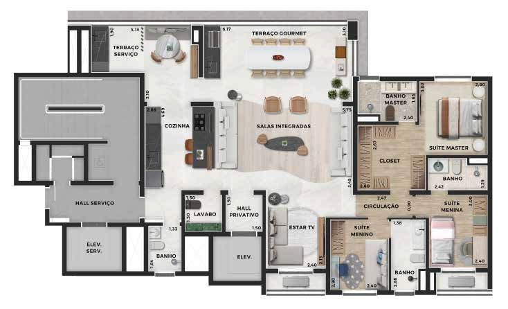 Apartamento à venda com 148m², 3 quartos com vaga - 19
