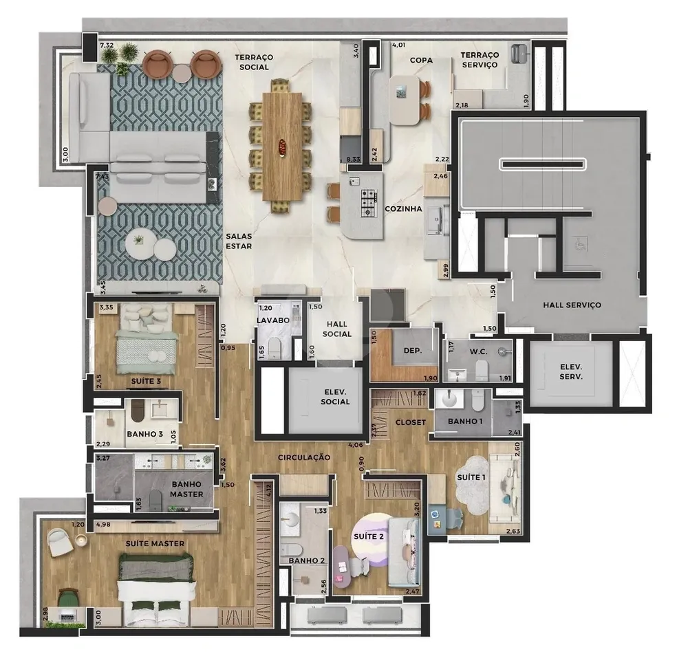 Apartamento à venda com 191m², 4 quartos com vaga - 19