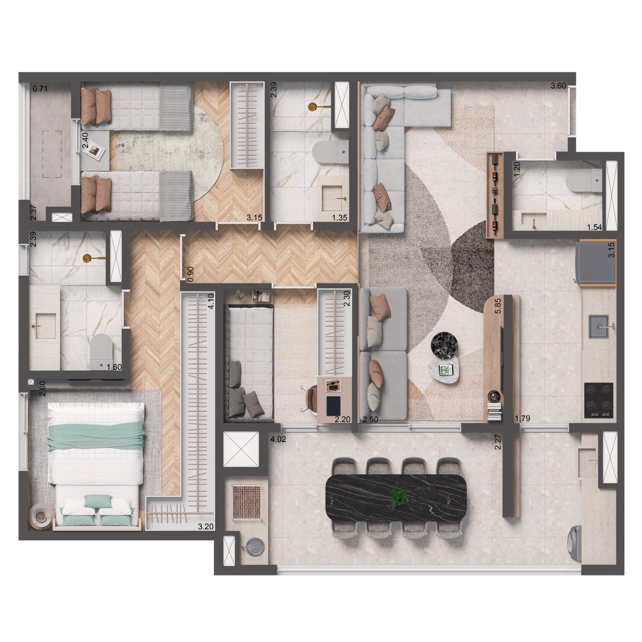 Apartamento à venda com 84m², 3 quartos com vaga - 17
