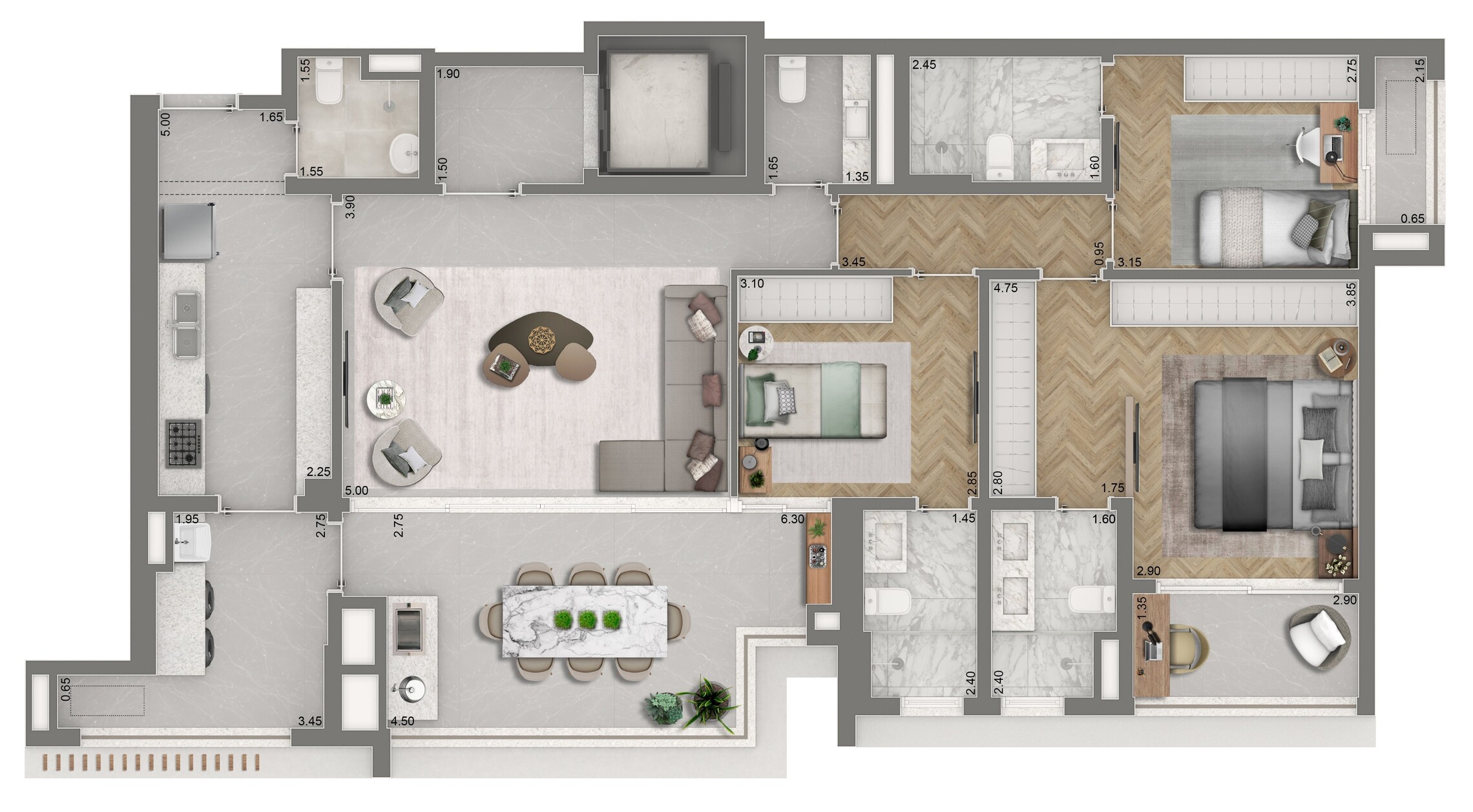Apartamento à venda com 139m², 3 quartos com vaga - 19