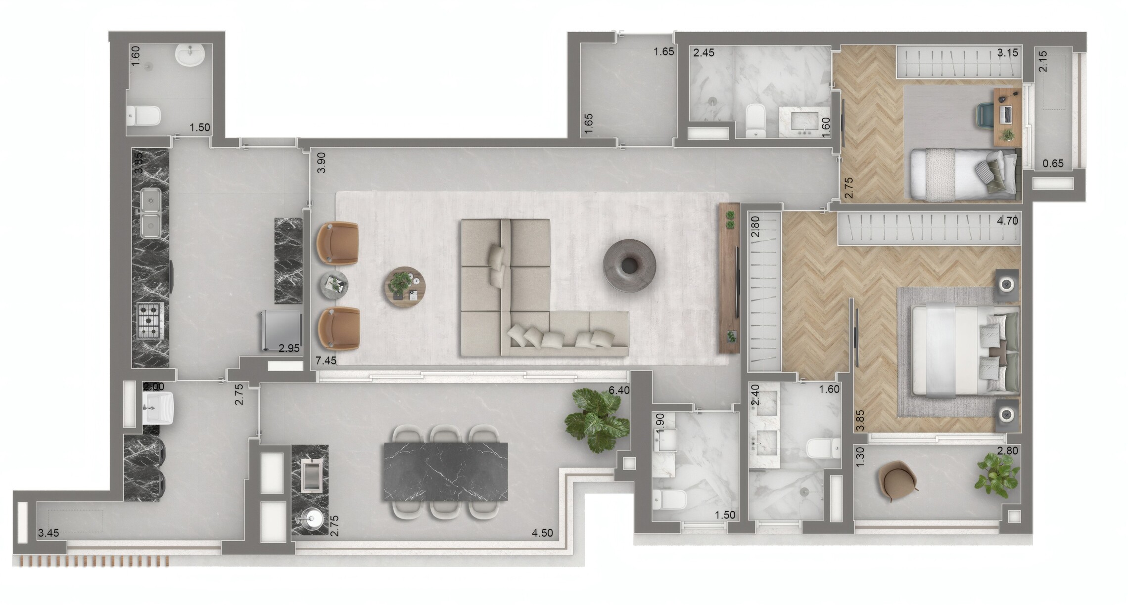 Apartamento à venda com 134m², 2 quartos com vaga - 19