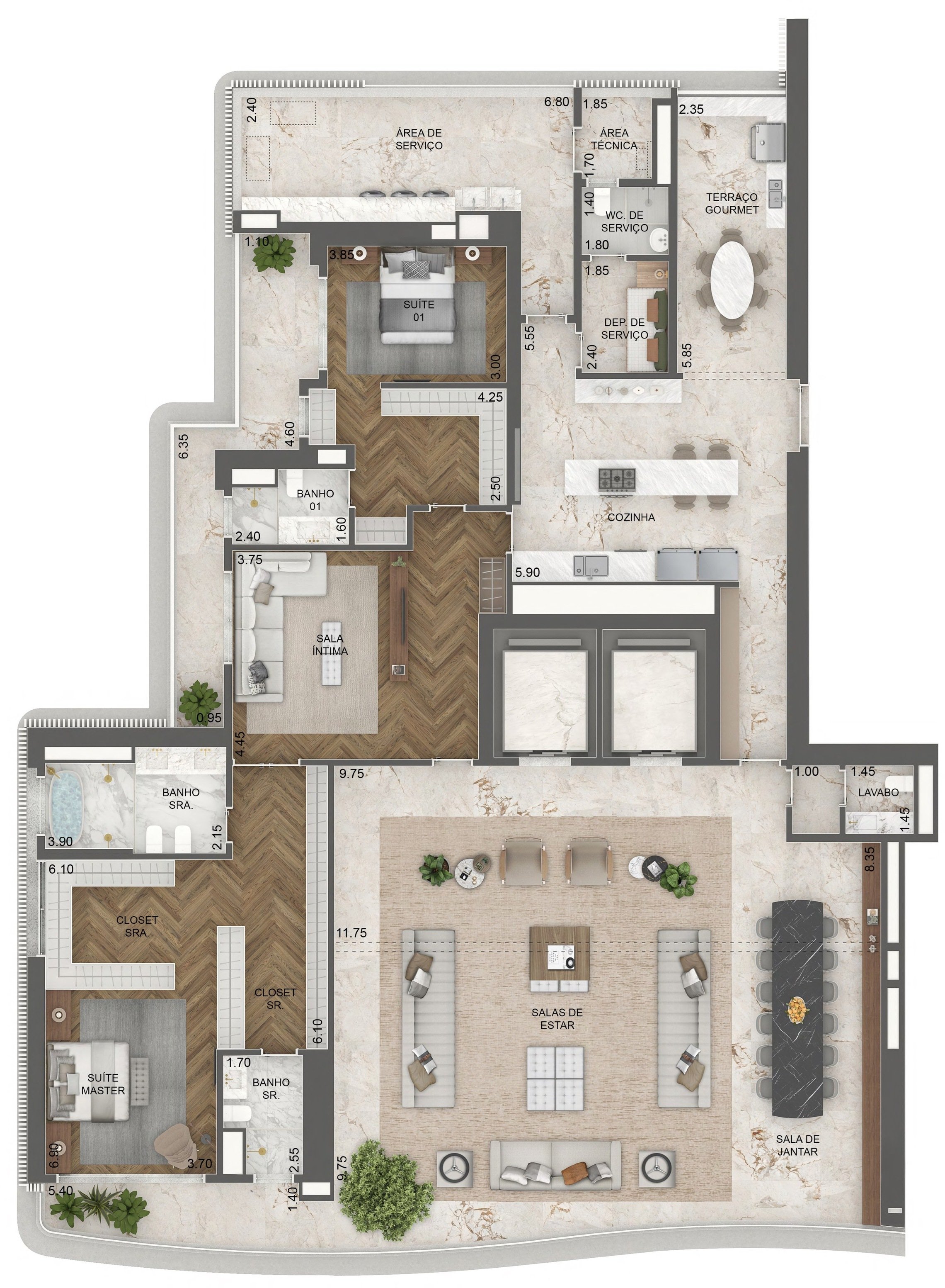 Apartamento à venda com 372m², 4 quartos com vaga - 22