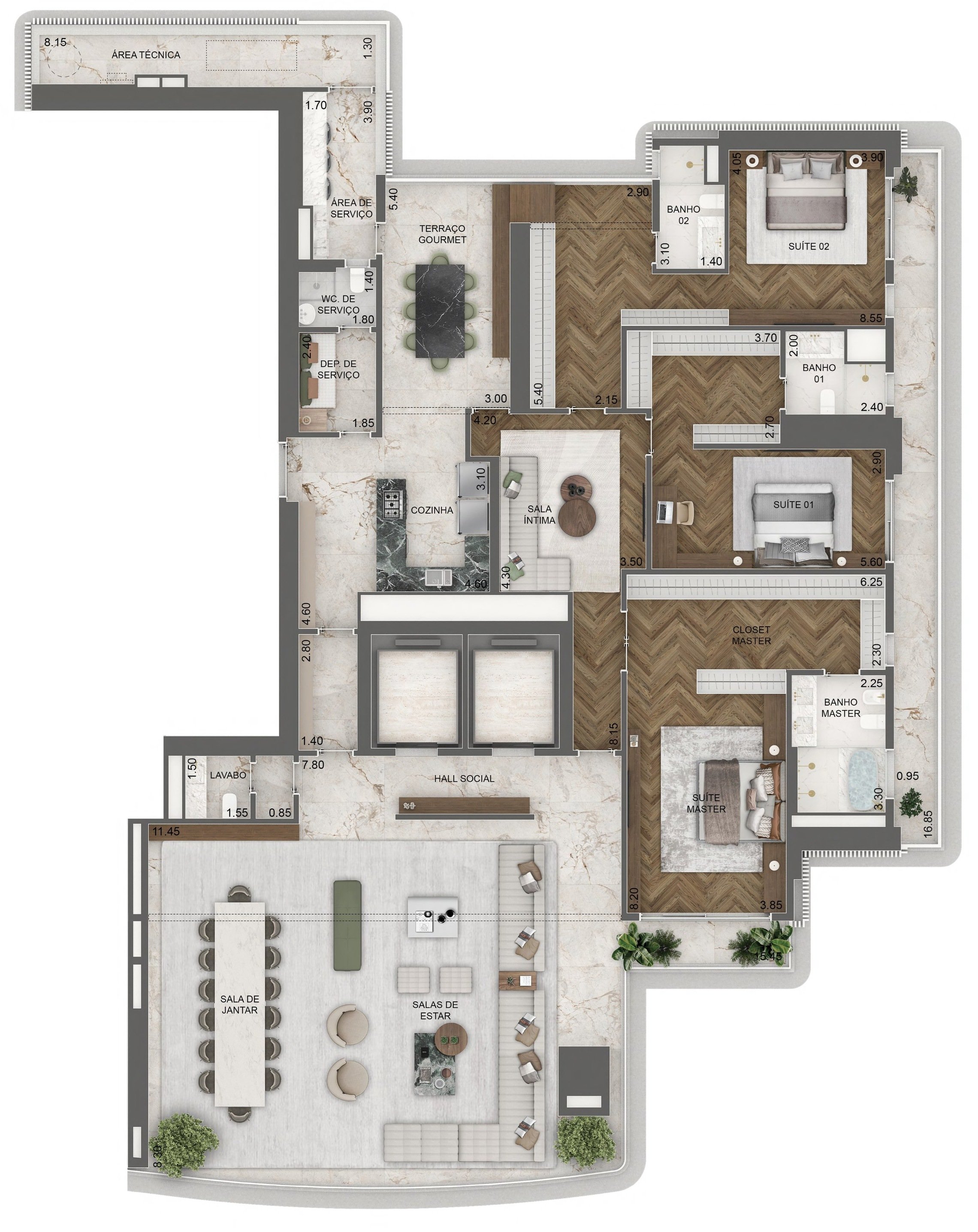 Apartamento à venda com 395m², 4 quartos com vaga - 22